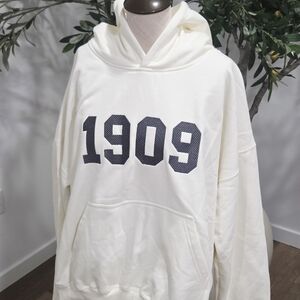 Cream Hoodie with 1909 Graphic